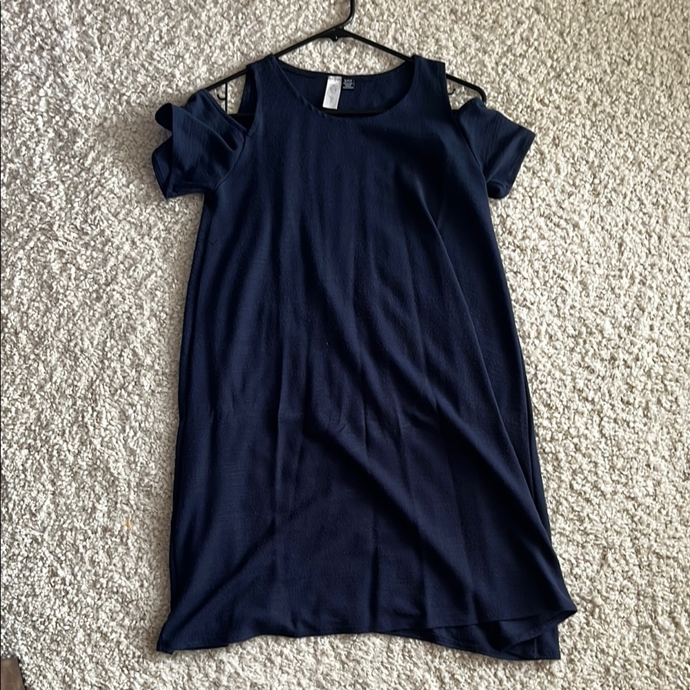RD Style Blue Sheath Mini Dress Cold Shoulder